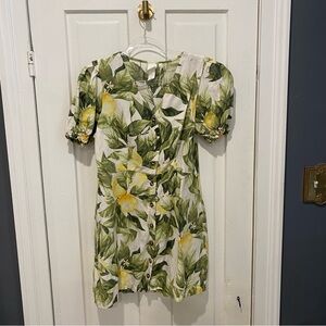 H&M Green and Yellow lemon Dress